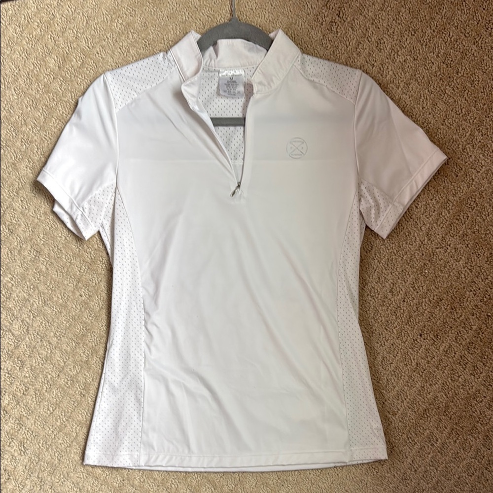 Free Ride Equestrian Women's White Short Sleeve Riding Top